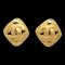 Chanel Rhombus Earrings Clip-On Gold 96A 122171, Set of 2, Image 1