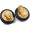 Chanel Boucles d'Oreilles Bouton Coquillage Clip-On Noir 96C 112498, Set de 2 3