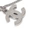 Silver Rhinestone Chain Necklace Pendant from Chanel 3
