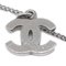 Silver Rhinestone Chain Necklace Pendant from Chanel 3