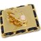 Chanel Quadratische Leder Ohrringe Clip-On Gold 26 122679, 2 . Set 3
