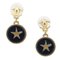 Star Dangle Piercing Earrings in Black from Chanel, Set of 2, Image 1