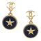 Star Dangle Piercing Earrings in Black from Chanel, Set of 3 1