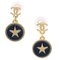 Star Dangle Piercing Earrings in Black from Chanel, Set of 4, Image 1
