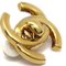 Small Clip-On Gold Turnlock Earrings from Chanel, Set of 3 2