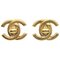 Small Clip-On Gold Turnlock Earrings from Chanel, Set of 3 1
