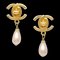 Chanel Turnlock Pearl Dangle Earrings Clip-On 96P 152060, Set of 2, Image 1