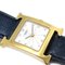 HERMES 2003 H Watch HH1.201 Gold Black Epsom 29993, Image 4