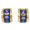 Blue Gold Enamel Cloisonne Ware Earrings from Hermes, Set of 2 1