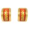 Orange Gold Enamel Cloisonne Ware Earrings from Hermes, Set of 2 1
