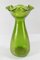 Art Nouveau Iridescent Green Bohemian Art Glass Vase attributed to Loetz or Kralik, 1890s 5