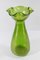 Art Nouveau Iridescent Green Bohemian Art Glass Vase attributed to Loetz or Kralik, 1890s 1