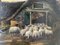 Schaf im Schafstall, 1890er, Öl auf Leinwand, Gerahmt 7