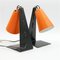 Hook Table Lamps with Orange Shades and Black Bases by J.T. Kalmar, 1950s, Set of 2, Image 3