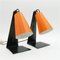 Lampes de Bureau Hook avec Abat-Jour Orange et Socles Noirs par JT Kalmar, 1950s, Set de 2 13