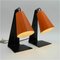 Hook Tischlampen mit Orangen Lampenschirmen & Schwarzem Gestell von JT Kalmar, 1950er, 2er Set 4