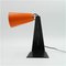 Lampes de Bureau Hook avec Abat-Jour Orange et Socles Noirs par JT Kalmar, 1950s, Set de 2 9