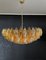 Amber & Clear Poliedri Murano Glass Ceiling Light, 1990s 2