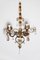 Hollywood Regency Venetian Style Wall Sconce with Crystal Bulbs and Leaves, 1950s 1