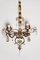 Hollywood Regency Venetian Style Wall Sconce with Crystal Bulbs and Leaves, 1950s 9