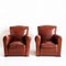 Vintage Club Chairs in Wood and Skay, 1950s, Set of 2 5