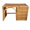 Spanischer Vintage Schreibtisch aus Bambus & Korbgeflecht 1