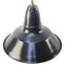 Lámpara colgante francesa industrial vintage esmaltada en negro y azul oscuro, Imagen 2