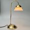 Brass Table Lamp with Opal Glass Shade 1