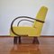 Art Deco Armchair in Yellow Alcantara Fabric, 1940s 2