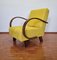 Art Deco Armchair in Yellow Alcantara Fabric, 1940s 3