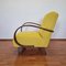 Art Deco Armchair in Yellow Alcantara Fabric, 1940s 8