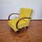 Art Deco Armchair in Yellow Alcantara Fabric, 1940s 7