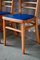 Vintage Bistro Chairs in Beech and Electric Blue Skai, 1950s, Set of 4 4