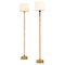 Floor Lamps in Leather, Brass and Lamp Shades attributed to Lisa Johansson-Pape, 1950s, Set of 2, Image 1