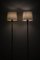 Lampade da terra in pelle, ottone e paralumi attribuite a Lisa Johansson-Pape, anni '50, set di 2, Immagine 7