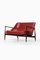 Sofa in Rosewood and Burgundy Leather attributed to Ib Kofod-Larsen, 1956 2