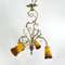 Lámpara de araña Art Déco atribuida a Muller Freres Luneville Pate De Verre de bronce, años 20, Imagen 3