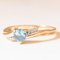Vintage 9 Karat Gelbgold Ring mit synthetischem blauem Spinell im Herzschliff und Diamanten, 1990er 2