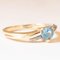 Vintage 9 Karat Gelbgold Ring mit synthetischem blauem Spinell im Herzschliff und Diamanten, 1990er 7