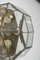 Aplique o lámpara de techo hexagonal de latón y vidrio biselado de Fontana Arte, Italia, años 50, Imagen 8
