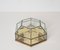 Aplique o lámpara de techo hexagonal de latón y vidrio biselado de Fontana Arte, Italia, años 50, Imagen 5