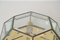 Aplique o lámpara de techo hexagonal de latón y vidrio biselado de Fontana Arte, Italia, años 50, Imagen 9