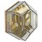 Aplique o lámpara de techo hexagonal de latón y vidrio biselado de Fontana Arte, Italia, años 50, Imagen 1