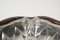 Cenicero francés de cuero curvado y cristal tallado de Jacques Adnet, años 60, Imagen 7
