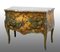 Antique French Napoleon III Chest of Drawers in Lacquered and Painted Wood with Top in Red French Marble, 19th Century, Image 1