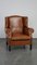 Brown Leather Wing Chair, Image 1