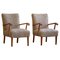 Mid-Century Modern Danish Lounge Chairs in Beech & Lambswool, 1960s, 1950s, Set of 2 1