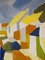Suburban Blocks, Oil Painting, 1950s, Acrylic on Canvas, Framed 11