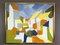 Bloques suburbanos, pintura al óleo, años 50, acrílico sobre lienzo, enmarcado, Imagen 1
