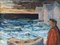 Pensamientos de las olas, óleo sobre lienzo, años 50, enmarcado, Imagen 9